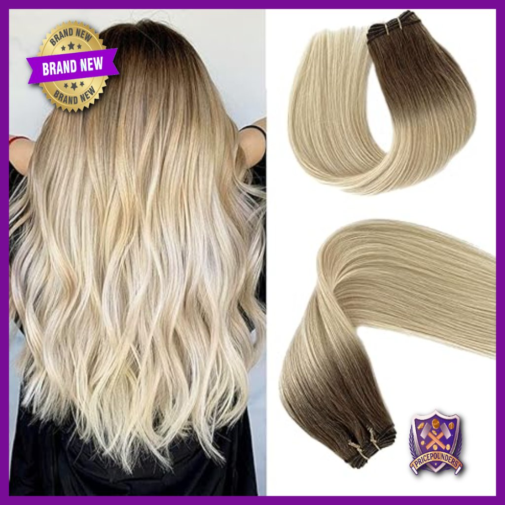 22 Inch Real Human Hair Extensions, 100g Sew-In Weft, Straight Double Weft